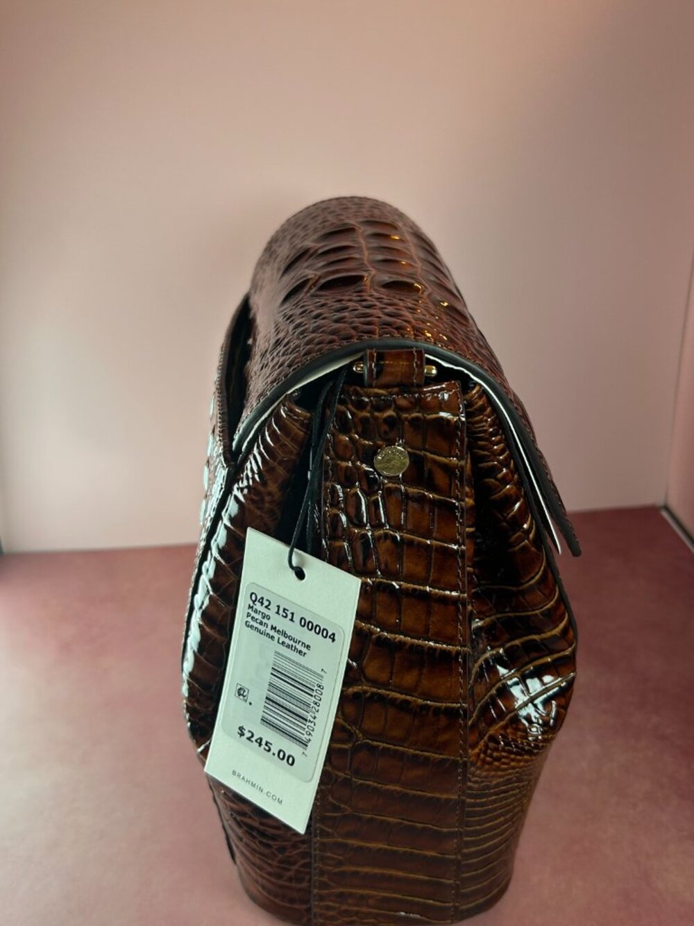 BRAHMIN MARGO CROCODILE-EMBOSSED CROSSBODY BAG - Picture 8 of 12